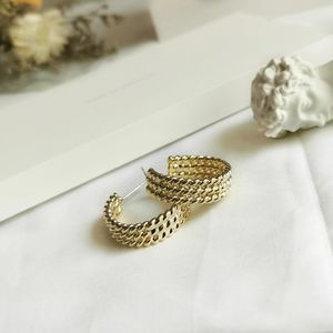 18k Gold Plated Twisted Open Ended Hoop Earrings